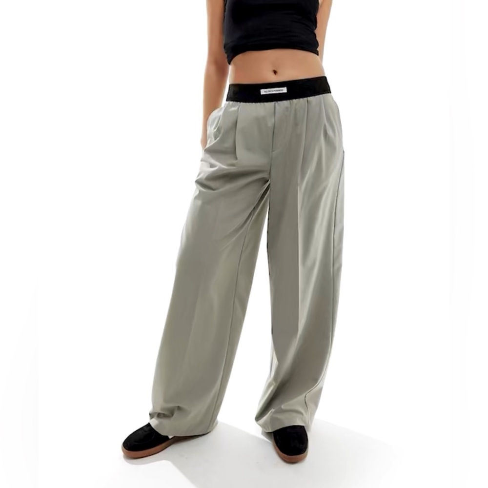 BERSHKA Wide leg elastic band trouser